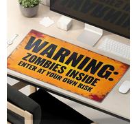 Funny Mousepads For Work Zombie Warning: Enter At Your Own Risk Mouse Pad Kawaii Desk Accessories Funny Mouse Pad