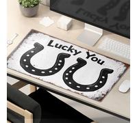 Funny Mousepads Horseshoes With Text Saying Lucky You. Mouse Pad Computer Mat For Desk Large Mousepad