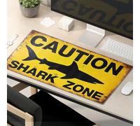 Funny Mousepads Shark Warning: Stay Safe In The Zone! Mouse Pad Desk Pads This Is Fine Mouse Pad