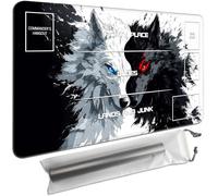 Funny MTG Playmat with Zones - 27.6x15.7 Inch Trading Card Game Mat for Magic The Gathering & Commander,Fighty Place Design,TCG Battle Mat with Storage Bag,Black White Wolves