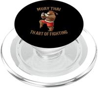 Funny Muay Thai Brown Bear The Art Of Fighting PopSockets PopGrip for MagSafe