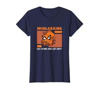 Funny Mudlarking Get Down and Get Dirty A Mudlark Mudlarker T-Shirt, Women, Navy Blue, Small