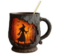 Funny Mug 380ml | Campfire Mug | Cup With Handle 3D Tree Bark Structure Witch Fire Pattern For Birthday Work Colleagues Teachers Friends Adults