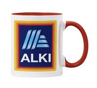 Funny Mug Alki, Gift for Him or Her, Novelty Aldi Cup, Offensive (Red)