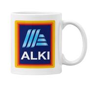 Funny Mug Alki, Gift for Him or Her, Novelty Aldi Cup, Offensive (White)