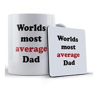 Funny Mug Average Dad, Family Joking Worlds Most Average Dad - Gift Mug & Coaster, Ceramic, 11 fl. oz.