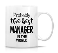 Funny Mug - Best Manager in The World 11 Oz Ceramic Tea Coffee Mugs - Funny, Sarcasm, Motivational, Inspirational, Thank You Birthday Gifts for Friends, Coworkers, Employer, boss Lady, dad mom