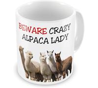 Funny Mug Beware Crazy Alpaca Lady Funny Novelty Gift Mug 11 oz