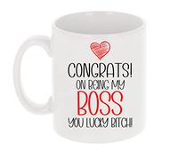 Funny Mug Congrats On Being My Boss You Lucky Bitch Mug Boss Gift Birthday Gifts Funny Mug Rude Mug Novelty Mug Novelty