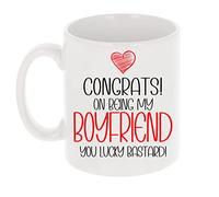 Funny Mug Congrats On Being My Boyfriend You Lucky Bastard Mug Gift Birthday Present Funny Coffee Cup Rude Tea Cup Novelty Gift for Him Cheeky (Boyfriend, You Lucky B*****d)