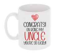Funny Mug Congrats On Being My Uncle You're So Lucky Mug Gift Birthday Present Funny Coffee Cup Rude Tea Cup Novelty Gift for Him Cheeky (Uncle, You're So Lucky)