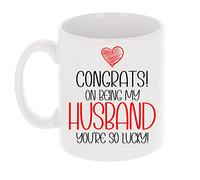 Funny Mug Congrats On Being My You're so Lucky Mug Gift for Birthday Funny Rude Coffee Cup Novelty Tea Cup for Him Her Cheeky (Husband, You're So Lucky)