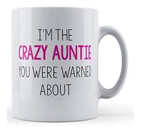 Funny Mug Crazy Auntie You were Warned About - Funny Auntie, from Niece Nephew, Aunt Gift Mug, Ceramic, 11fl.oz.