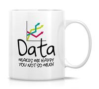 Funny Mug - Data Makes Me Happy Data Science Scientist Analyst Computer Accounting 11 Oz Ceramic Coffee Mugs - Funny Sarcasm Inspirational birthday s for friend coworker colleague him her