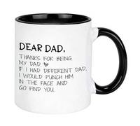 Funny Mug,Dear Dad Thanks for Teaching Me How to Be A Man Even Though I'm Your Daughter 11 Oz Ceramic Coffee Mugs,Funny Coffee Mug Gifts from Daughter to Daddy On Fathers Day Birthday