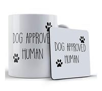 Funny Mug Dog Owner Gift Mug & Coaster - Dog Approved Human -, Ceramic, 11 fl. oz.