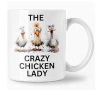 Funny Mug for Crazy Chicken Lady - Hilarious Chicken Gift for Women, Chicken Lovers & Farmers - Quirky Coffee Cup for Her - 11oz Ceramic Farm Animal Mug