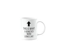 Funny Mug for Genetics Nerd, Joke, Silly, Happy Birthday Gifts for Men or Women, Secret Santa, Presents for Christmas, Cup, This is What a Nerd Looks Like, mm-CA_343a_180