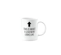 Funny Mug for Lego Nerd, Joke, Silly, Happy Birthday Gifts for Men or Women, Secret Santa, Presents for Christmas, Cup, This is What a Nerd Looks Like, mm-CA_343a_226