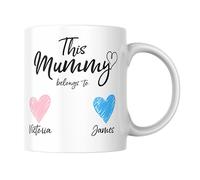 Funny Mug for Mum Mothers Day Personalised Love Hearts from Daughter Son Dog Coffee Cup - CMUG961