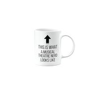 Funny Mug for Musical Theatre Nerd, Joke, Silly, Happy Birthday Gifts for Men or Women, Secret Santa, Presents for Christmas, Cup, This is What a Nerd Looks Like, mm-CA_343a_275