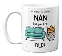 Funny Mug for Nan - Sofa King - Rude Happy Birthday Gifts for Grandma Nanna from Grandson Granddaughter, Novelty Gift Presents, 11oz Ceramic Dishwasher Safe Premium Mugs