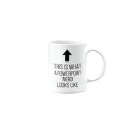 Funny Mug for PowerPoint Nerd, Joke, Silly, Happy Birthday Gifts for Men or Women, Secret Santa, Presents for Christmas, Cup, This is What a Nerd Looks Like, mm-CA_343b_20