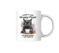 Funny Mug for Women, Coffee Cup, Menopause Mugs, Gift for Women, Joke Mug, 11oz White Mug, Dont Like Mornings OR People Mug, Sarcastic Mug Cup, Funny Office Mug, Secret Santa Gift for Women, Cat Mug