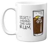 Funny Mug for Women Men - Secretly Wishing This was Rum - Funny Birthday Mugs Present Gifts for Friend Family Colleague, 11oz Ceramic Coffee Humour Joke Banter Cup