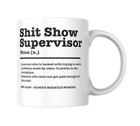 Funny Mug for Work Colleague Office Banter Birthday Secret Santa Sarcastic Novelty Coffee Cup for Men and Women CMUG824 (Shit Show Supervisor)