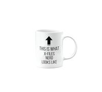 Funny Mug for X-Files Nerd, Joke, Silly, Happy Birthday Gifts for Men or Women, Secret Santa, Presents for Christmas, Cup, This is What a Nerd Looks Like, mm-CA_343b_157