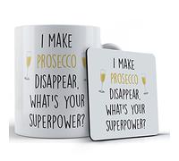 Funny Mug Friend, Alcohol, I Make Prosecco Disappear, What's Your Superpower? - Gift Mug & Coaster, Ceramic, 11 fl. oz.