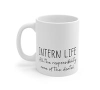 Funny Mug Funny Novelty Coffee Mugs Intern Life All The Responsibility None of The Dental Motivational Inspirational Birthday Gifts for Partners Friends Coworkers. 11 Oz