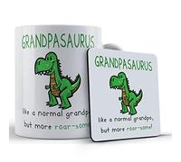 Funny Mug Gift Mug & Coaster for Grandpa - Grandpasaurus. Like A Normal Grandpa, But More Roar-Some, Ceramic, 11 fl. oz.