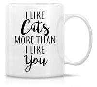 Funny Mug - I Like Cats More Than You Cat Lovers 11 Oz Ceramic Coffee Mugs - Funny, Sarcasm, Motivational, Inspirational Birthday Gifts for Wife, Girlfriend, Friends, Coworker, Mother, Grandma