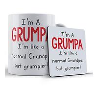 Funny Mug I'm A Grumpa, I'm Like A Normal Grandpa, But Grumpier! - Gift Mug & Coaster, Ceramic, 11 fl. oz.