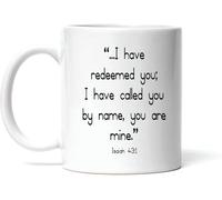 Funny Mug Isaiah 43 1 Christian Gift for Christian Redeemed Believers White Funny Novelty Coffee Mug Gift 11 Oz
