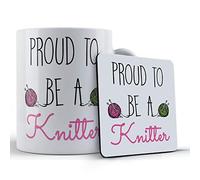 Funny Mug Knitting, Grandma, Hobby Proud to Be A Knitter - Gift Mug & Coaster, Ceramic, 11 fl. oz.