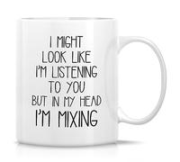 Funny Mug - Look Like I'm Listening to You But in My Head I'm Mixing Dj Music 11 Oz Ceramic Coffee Mugs - Sarcastic Inspirational Birthday Gifts for Dj Him Her Friends Coworkers Bro Sis Dad