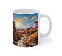 Funny Mug Petrified Forest National Park Coffee Cup Mountain Landscape Boho Ceramic Mugs Mock Up Gifts for Best Friend Father Wife Ladies 11oz White