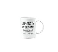 Funny Mug Present for Bonus Dad, Congrats on Being My Bonus Dad You Lucky bstard, Funny Birthday Gift, Presents for Christmas, mm-CA_187_18