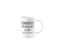 Funny Mug Present for Lil Bro, Congrats on Being My Lil Bro You Lucky bstard, Funny Birthday Gift, Presents for Christmas, mm-CA_187_85