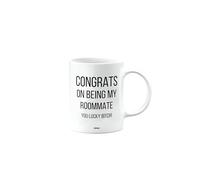 Funny Mug Present for Roommate, Congrats on Being My Roommate You Lucky btch, Funny Birthday Gift, Presents for Christmas, mm-CA_187_246