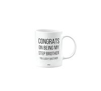 Funny Mug Present for Step Brother, Congrats on Being My Step Brother You Lucky bstard, Funny Birthday Gift, Presents for Christmas, mm-CA_187_118