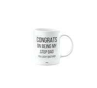 Funny Mug Present for Step Dad, Congrats on Being My Step Dad You Lucky bstard, Funny Birthday Gift, Presents for Christmas, mm-CA_187_119