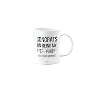 Funny Mug Present for Step - Parent, Congrats on Being My Step - Parent You Lucky bstard, Funny Birthday Gift, Presents for Christmas, mm-CA_187_116