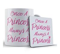 Funny Mug Princess, for Her, Once A Princess Always A Princess - Gift Mug & Coaster, Ceramic, 11 fl. oz.