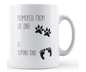 Funny Mug Promoted Cat Dad to Human Dad - Expecting New Daddy Gift Mug, Ceramic, 11fl.oz.