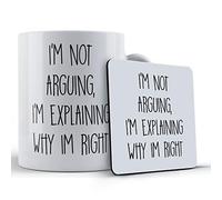 Funny Mug Sassy, Argumentative, I'm Not Arguing, I'm Explaining Why I'm Right - Gift Mug & Coaster, Ceramic, 11 fl. oz.