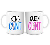 Funny Mug Set His and Hers King Cunt Queen Cunt Housewarming Gifts New Home Owners Novelty Wedding Present Bride Groom Banter WSDMUG1521